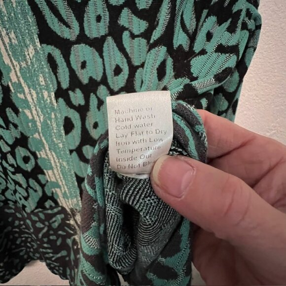 Ming Wang Pullover Tunic Sweater, Turquoise/Black pattern,  Size 2X - Picture 8 of 8